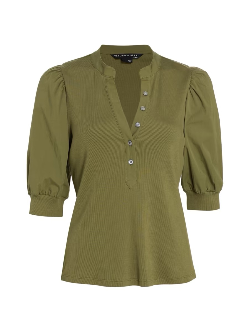 Veronica Beard The Coralee Top in Stone Army Green